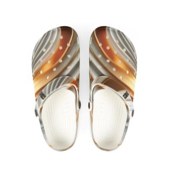 Abstract Bronze Swirl Clogs - Picture 2 of 2